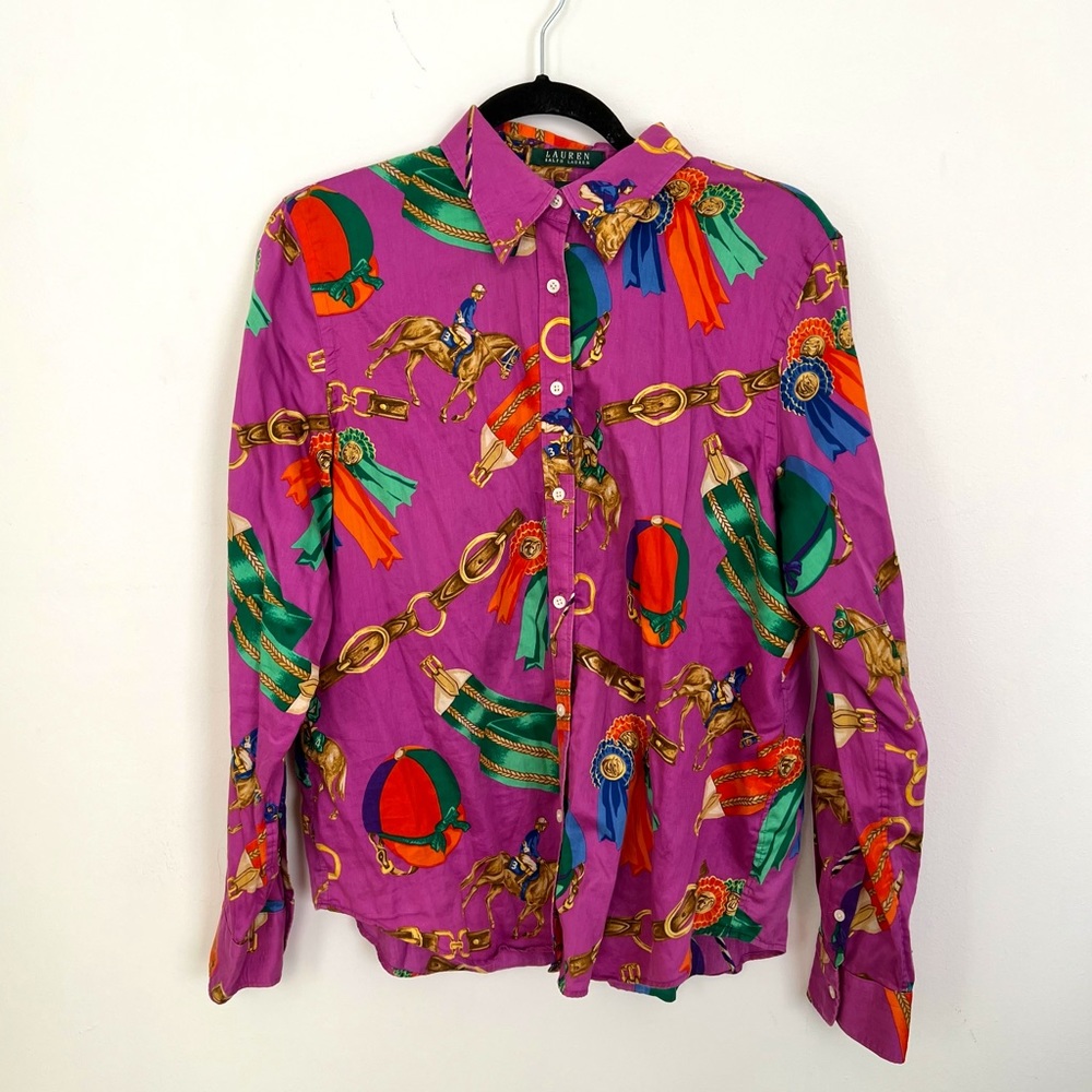 Ralph Lauren Button Down Top Equestrian size Large